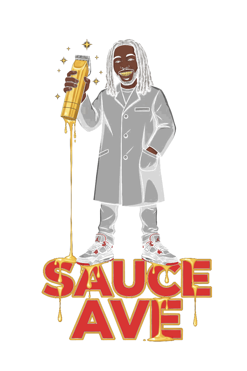 Sauce Ave β barber with gold clippers